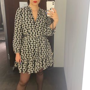 Zara black and white pattern dress
